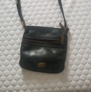 Fossil Cross Body Black Leather Purse